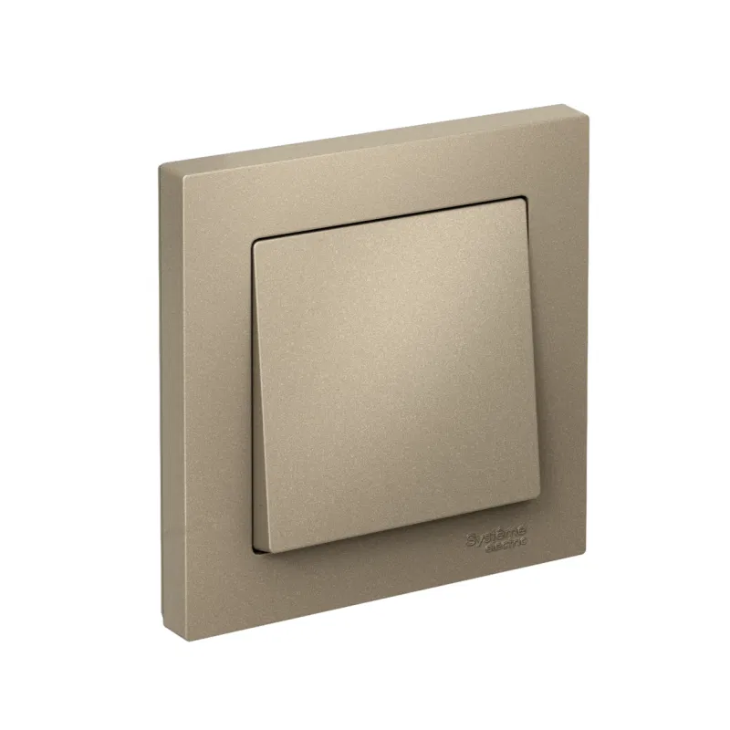 Выключатель 1-кл. СП AtlasDesign 10А IP20 (сх. 1) 10AX в сборе шампань SE ATN000512 Systeme Electric