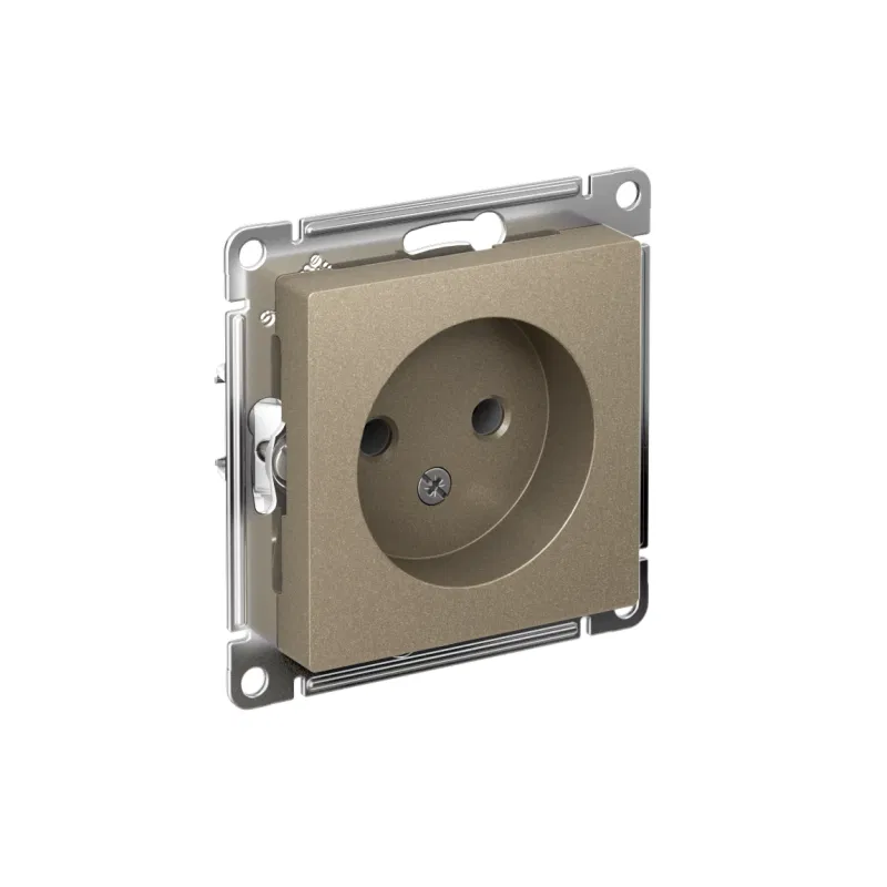 Розетка 1-м СП AtlasDesign 16А IP20 без заземл. без защ. шторок механизм шампань SE ATN000541 Systeme Electric