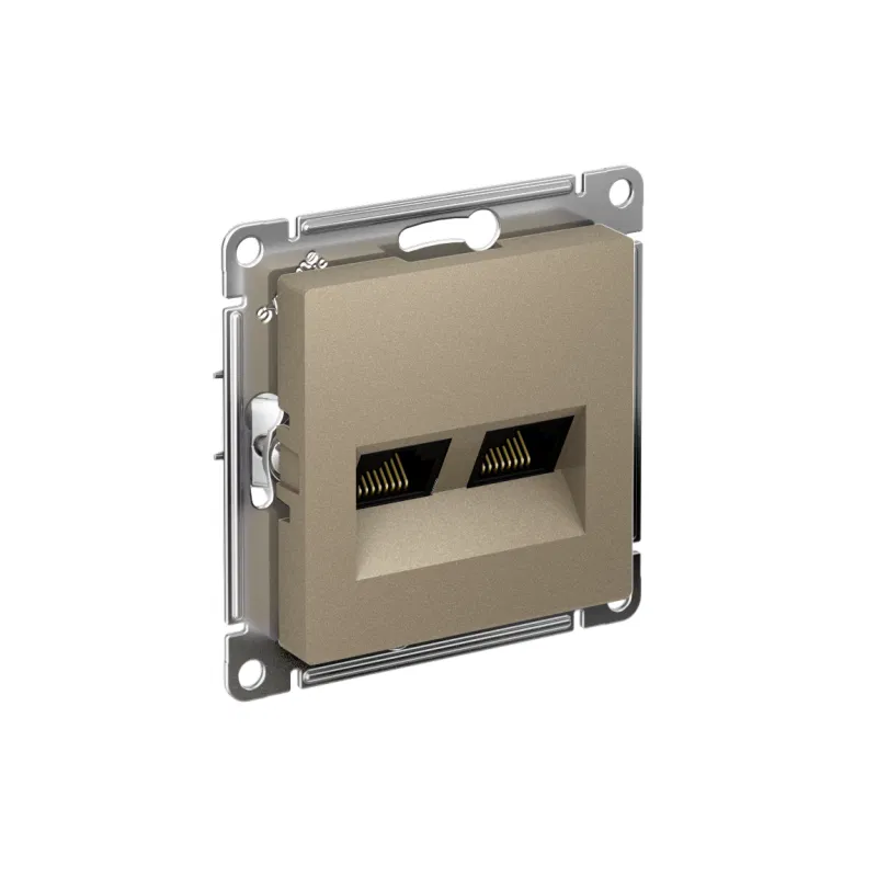 Розетка компьютерная 2-м AtlasDesign RJ45 кат.5E механизм шампань SE ATN000585 Systeme Electric