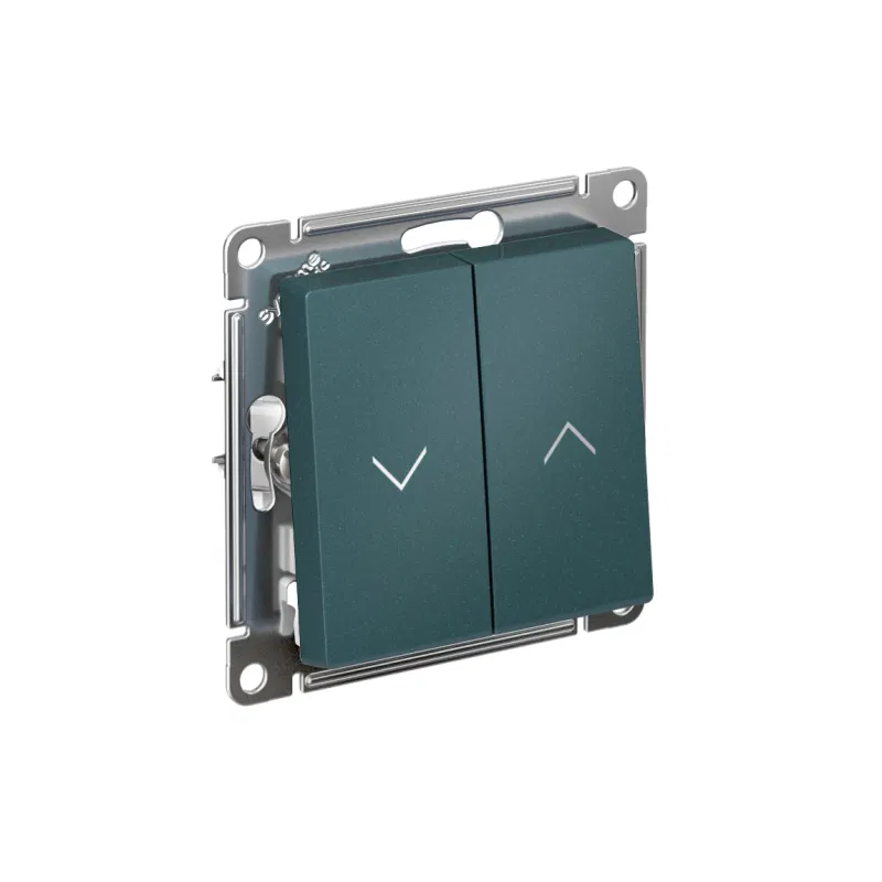 Выключатель для жалюзи 2-кл. AtlasDesign 10А механизм изумруд SE ATN000819 Systeme Electric