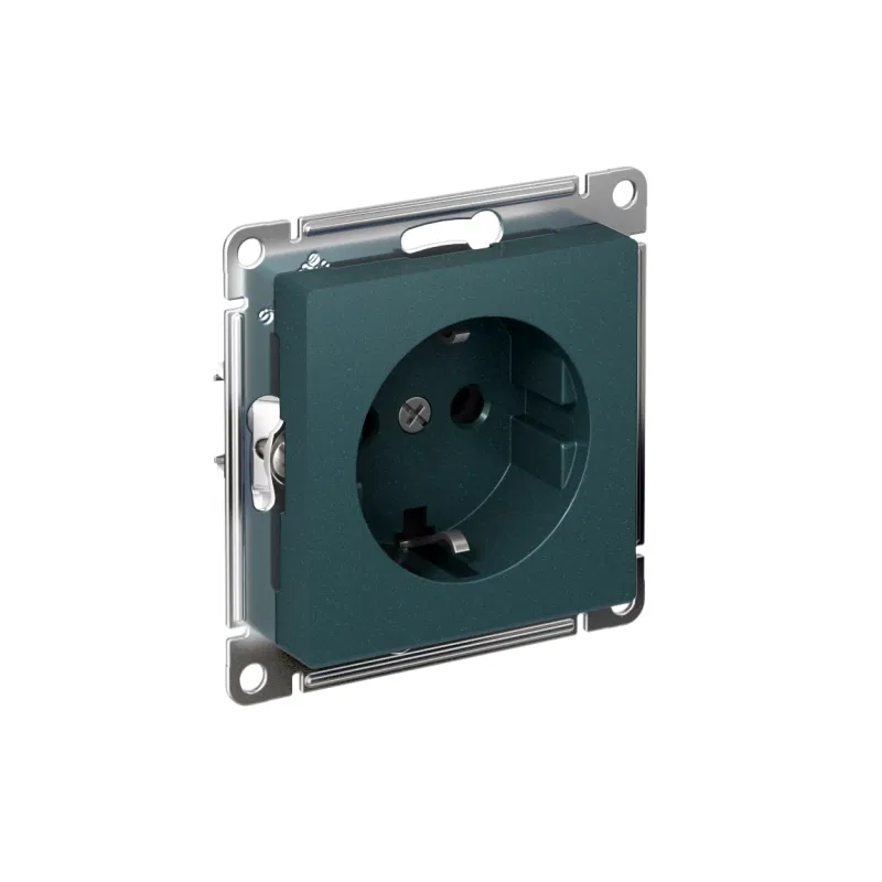Розетка AtlasDesign 16А с заземл. быстрозажим. клем. механизм изумруд SE ATN000843S Systeme Electric