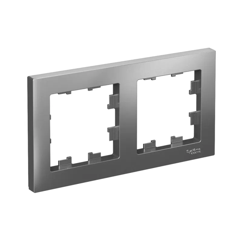 Рамка 2-м AtlasDesign универс. сталь SE ATN000902 Systeme Electric