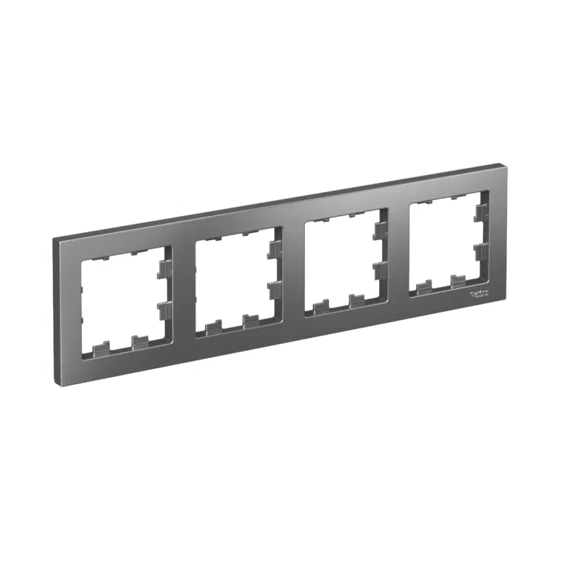 Рамка 4-м AtlasDesign универс. сталь SE ATN000904 Systeme Electric