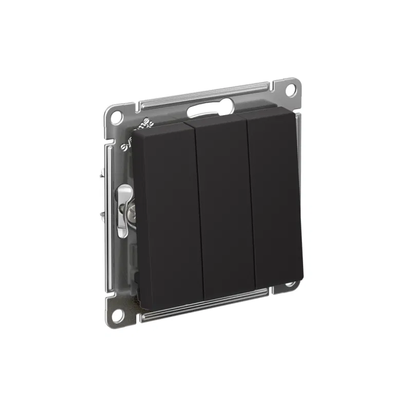 Выключатель 3-кл. СП AtlasDesign 10А IP20 (сх. 1+1+1) 10AX механизм карбон SE ATN001031 Systeme Electric