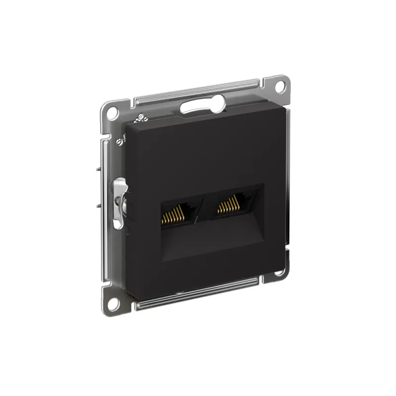 Розетка компьютерная 2-м AtlasDesign RJ45 кат.6A механизм карбон SE ATN001088 Systeme Electric