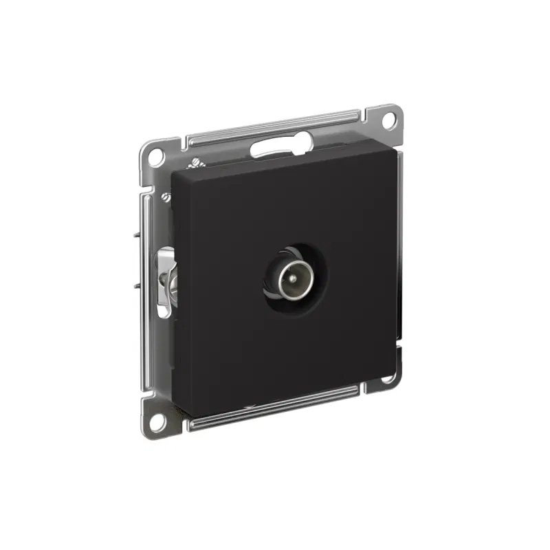 Розетка телевизионная проходная TV AtlasDesign 4дБ механизм карбон SE ATN001092 Systeme Electric