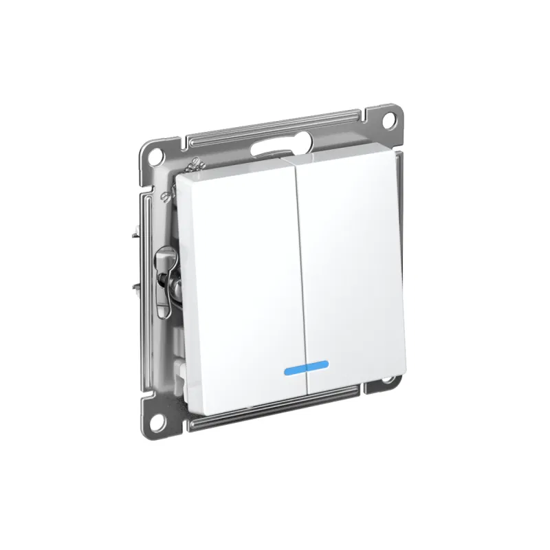 Выключатель 2-кл. AtlasDesign (сх. 5а) 10AX с подсветкой механизм лотос SE ATN001353 Systeme Electric