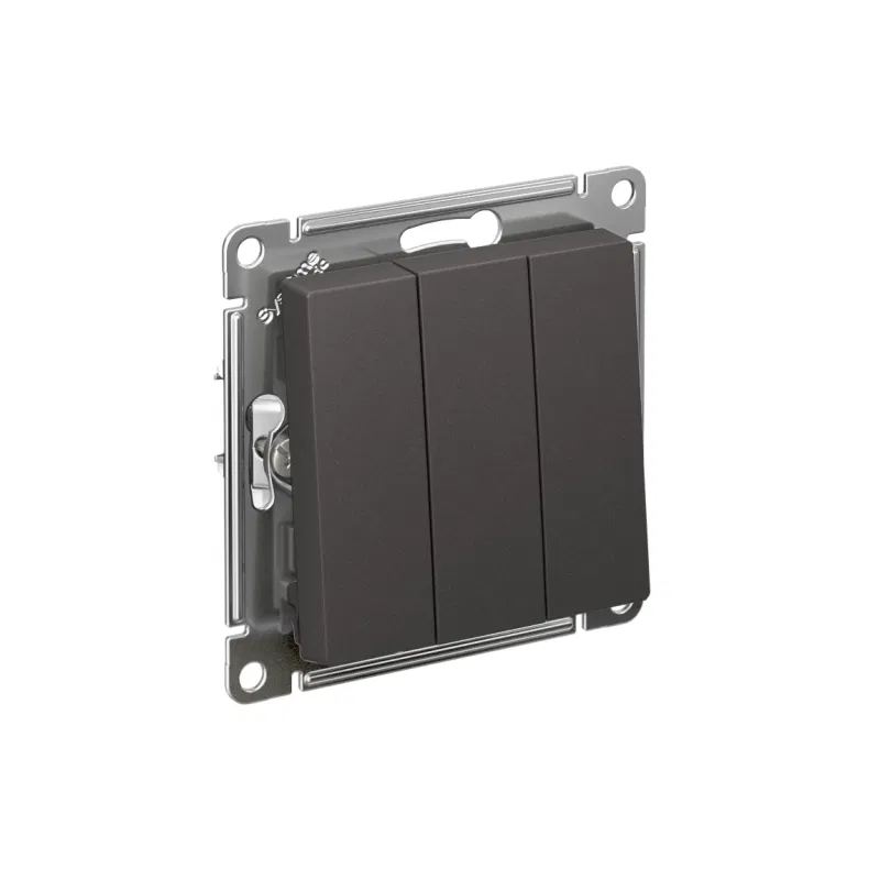 Выключатель 3-кл. AtlasDesign (сх. 1+1+1) 10AX механизм базальт SE ATN001431 Systeme Electric