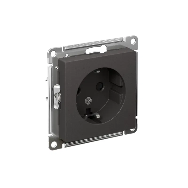 Розетка AtlasDesign 16А с заземл. защ. шторки механизм базальт SE ATN001445 Systeme Electric