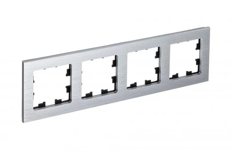 Рамка 4-м AtlasDesign Nature метал. серебр. SE ATN312104 Systeme Electric