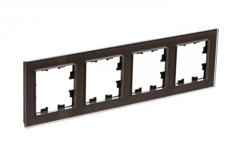 Рамка 4-м AtlasDesign Nature стекло мокко SE ATN320604 Systeme Electric