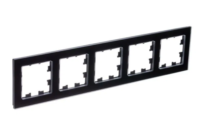 Рамка 5-м AtlasDesign Nature натур. стекло черн. SE ATN361005 Systeme Electric