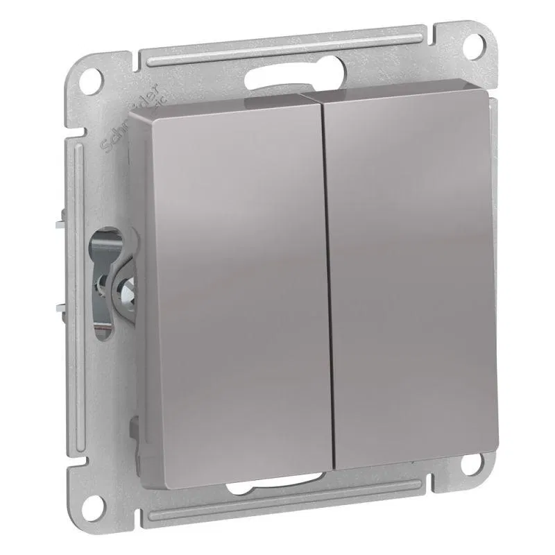 Выключатель 2-кл. AtlasDesign Aqua IP44 (сх. 5) 10AX механизм алюм. SE ATN440351 Systeme Electric