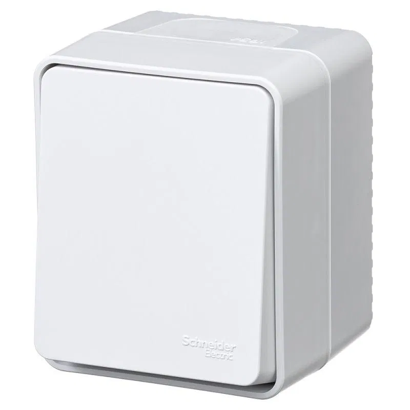 Выключатель кнопочный 1-кл. ОП AtlasDesign PROFI IP54 10АХ бел. SE ATN540115 Systeme Electric