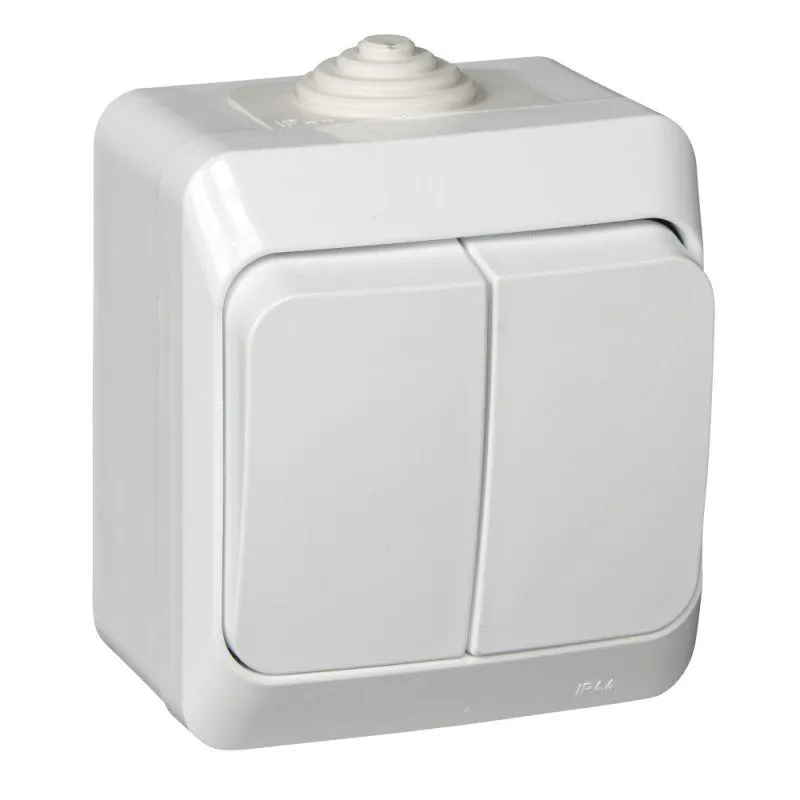 Выключатель 2-кл. ОП Этюд 10А IP44 10AX бел. SE BA10-042B Systeme Electric