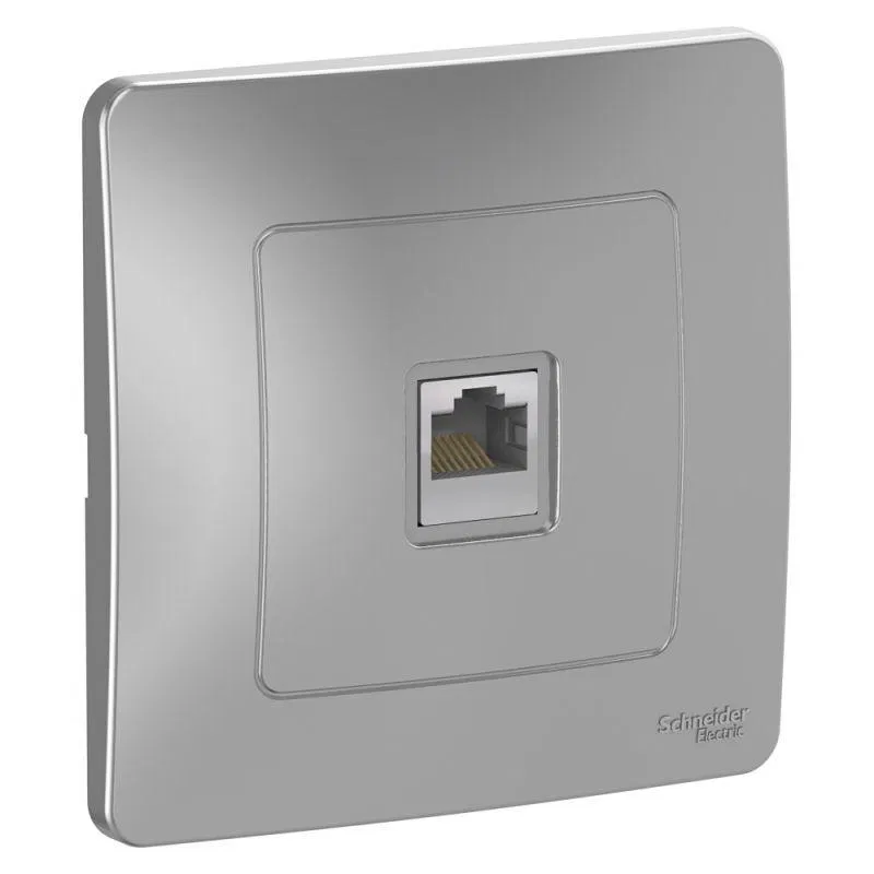 Розетка компьютерная 1-м СП Blanca RJ45 кат.5E алюм. SE BLNIS045003 Systeme Electric