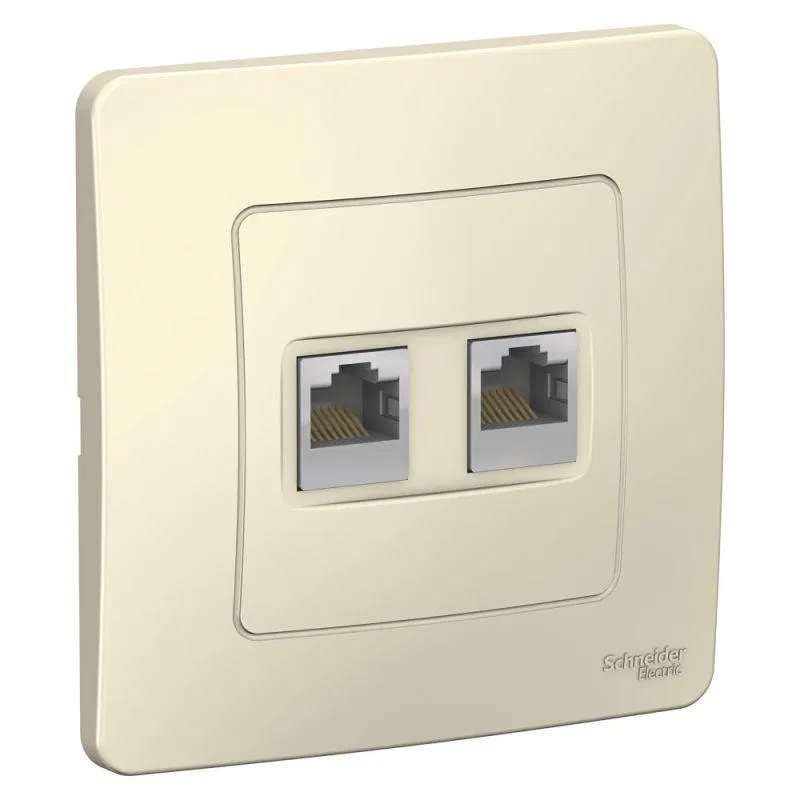 Розетка компьютерная 2-м СП Blanca RJ45 кат.5E молочн. SE BLNIS045452 Systeme Electric