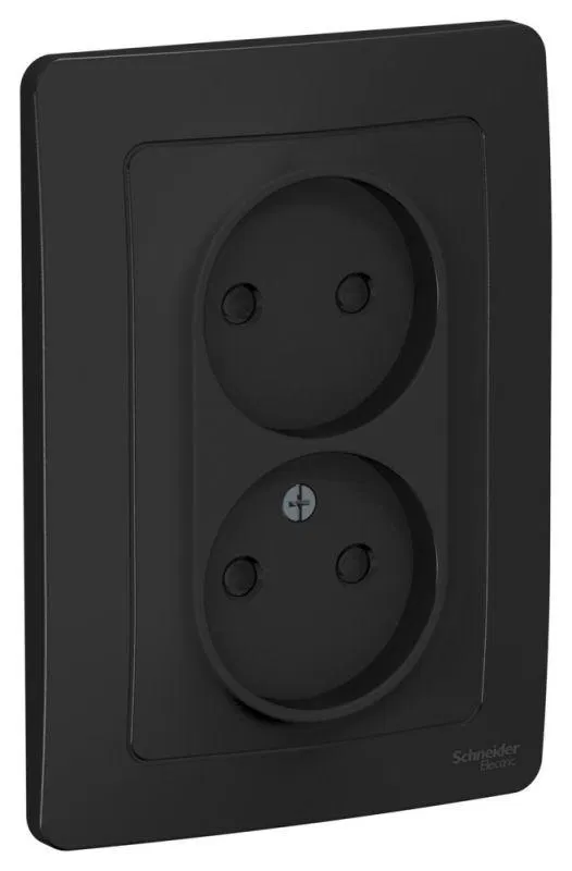 Розетка 2-м СП Blanca 16А IP20 250В без заземл. защ. шторки антрацит SE BLNRS000126 Systeme Electric