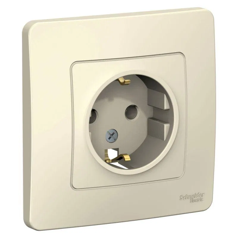 Розетка 1-м СП Blanca 16А IP20 250В с заземл. без защ. шторок молоч. SE BLNRS001012 Systeme Electric