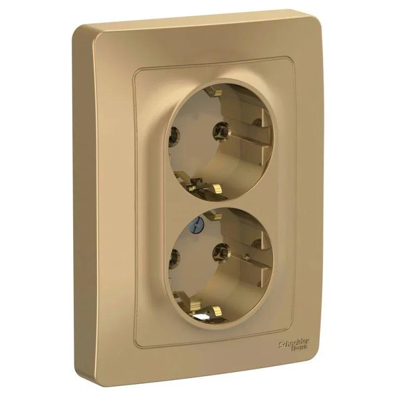 Розетка 2-м СП Blanca 16А IP20 250В с заземл. без защ. шторок титан SE BLNRS001024 Systeme Electric