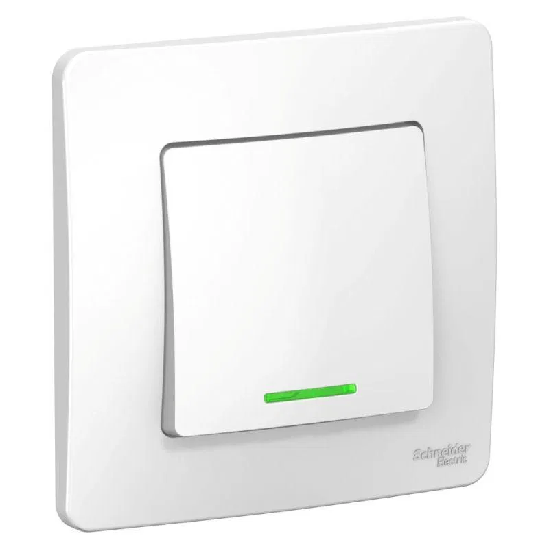 Переключатель проходной 1-кл. СП Blanca 10А IP20 (сх. 6) 250В с подсветкой бел. SE BLNVS010611 Systeme Electric