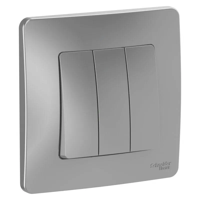 Выключатель 3-кл. СП Blanca 10А IP20 (сх. 1+1+1) 250В алюм. SE BLNVS100503 Systeme Electric