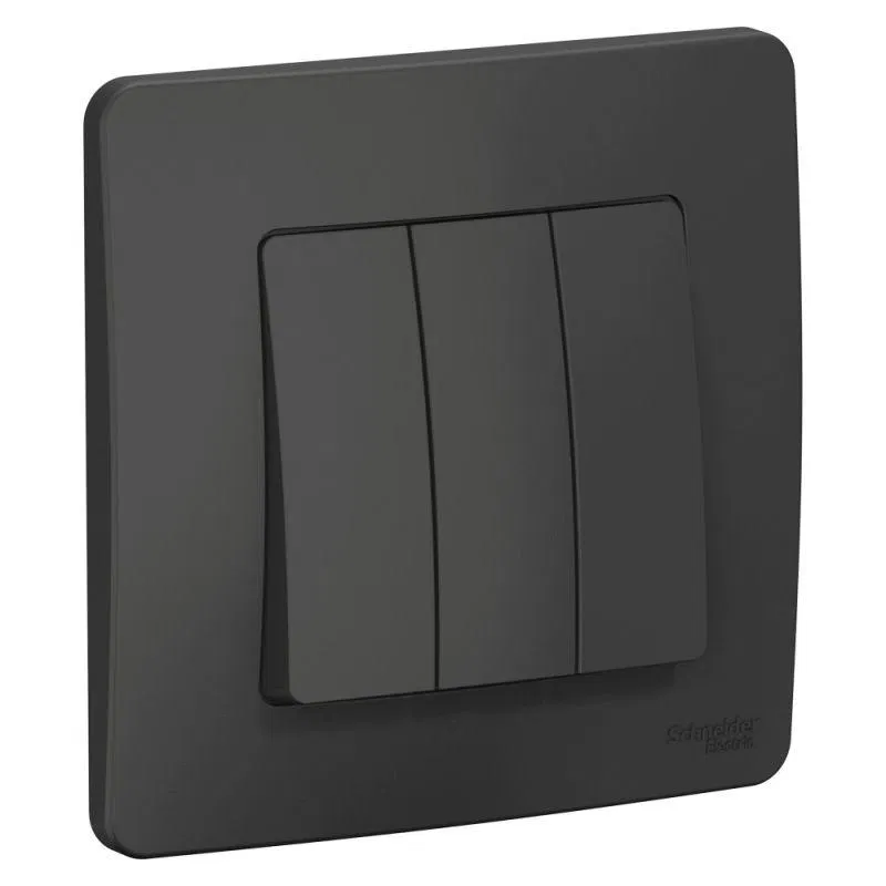 Выключатель 3-кл. СП Blanca 10А IP20 (сх. 1+1+1) 250В антрацит SE BLNVS100506 Systeme Electric