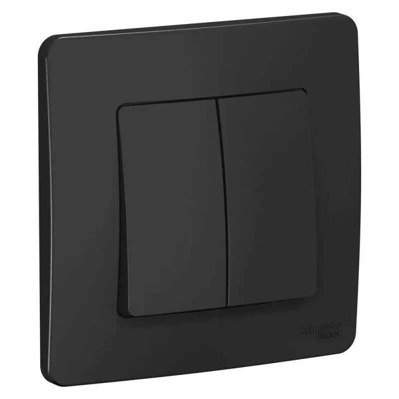 Переключатель проходной 2-кл. СП Blanca 10А IP20 (сх. 6+6) 250В антрацит SE BLNVS106606 Systeme Electric