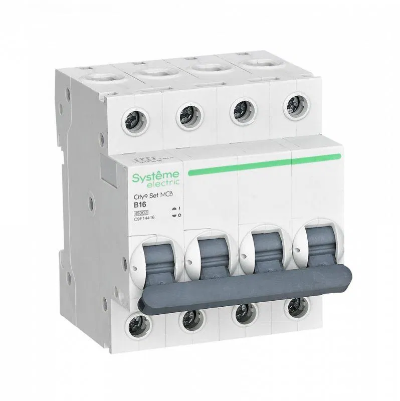 Выключатель автоматический модульный 4п B 16А 4.5кА City9 Set 400В SE C9F14416 Systeme Electric