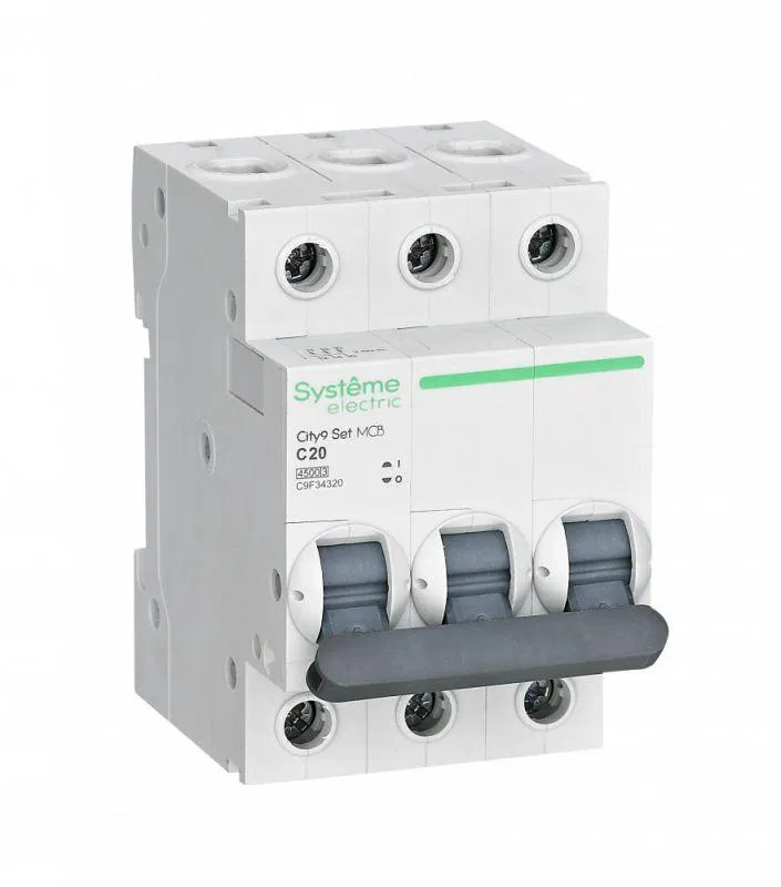 Выключатель автоматический модульный 3п C 20А 4.5кА City9 Set 400В SE C9F34320 Systeme Electric