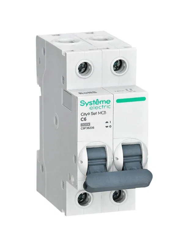 Выключатель автоматический 2п C 6А 6кА 230В City9 Set SE C9F36206 Systeme Electric