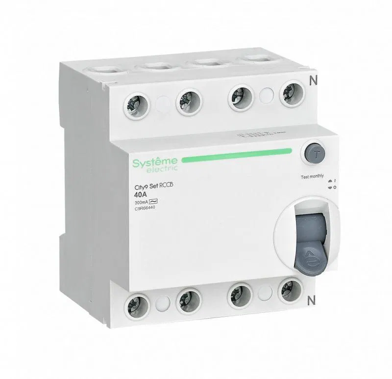 Выключатель дифференциального тока (УЗО) 4п 40А 300мА тип AC City9 Set 400В SE C9R66440 Systeme Electric