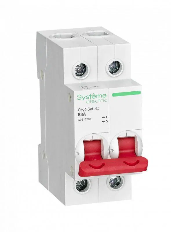 Выключатель нагрузки 2п 63А 400В City9 Set SE C9S16263 Systeme Electric