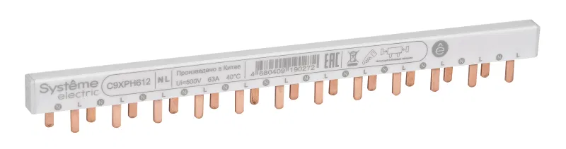 Шинка гребенчатая 1P+N (NL1) 63А 12мод. 9мм SE C9XPH612 Systeme Electric