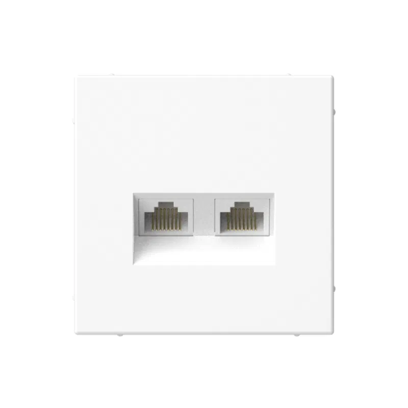 Розетка компьютерная 2-м ArtGallery RJ45 + RJ45 кат.5E механизм бел. SE GAL000185 Systeme Electric