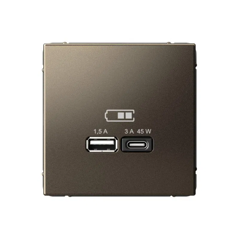 Розетка USB ArtGallery тип A+C 45Вт QC PD высокоскор. ЗУ механизм мокко SE GAL000629 Systeme Electric