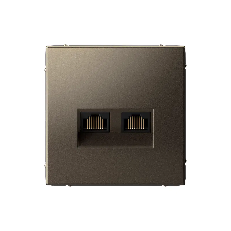 Розетка компьютерная 2-м ArtGallery RJ45 + RJ45 кат.5E механизм мокко SE GAL000685 Systeme Electric