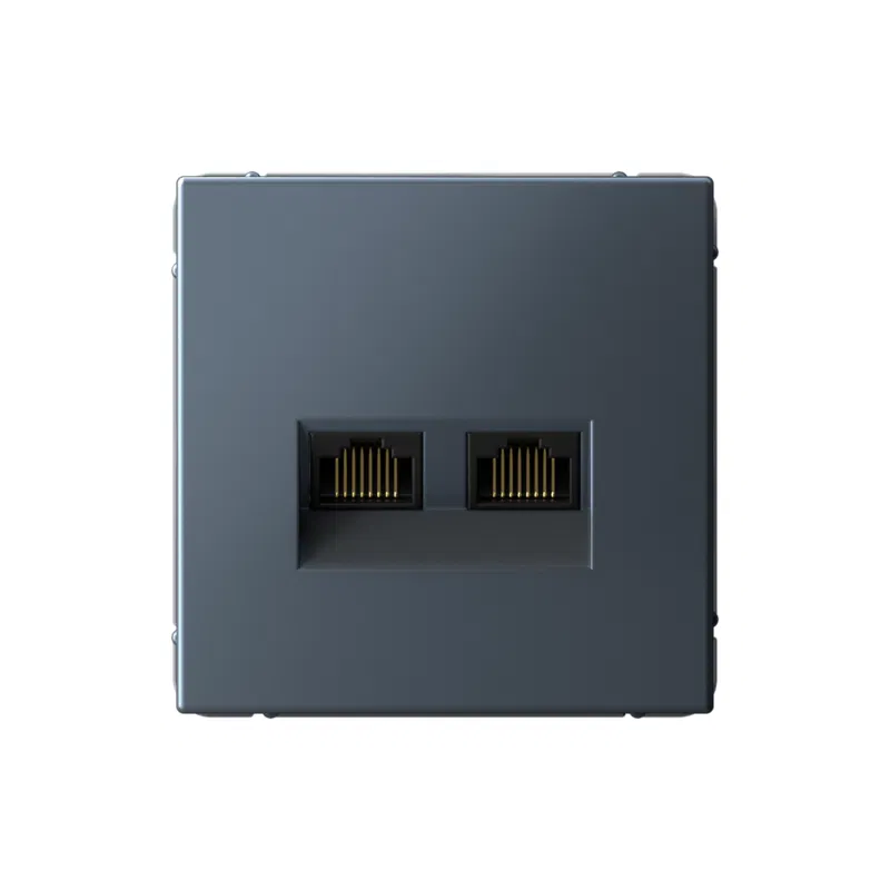 Розетка компьютерная 2-м ArtGallery RJ45 + RJ45 кат.5E механизм грифель SE GAL000785 Systeme Electric