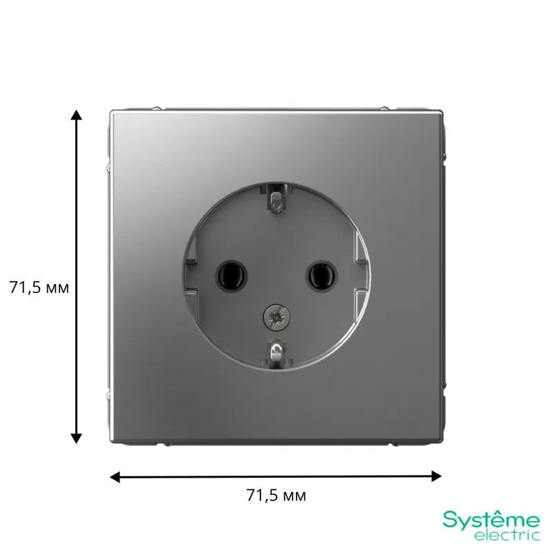 Розетка ArtGallery 16А с заземл. механизм сталь SE GAL000943 Systeme Electric
