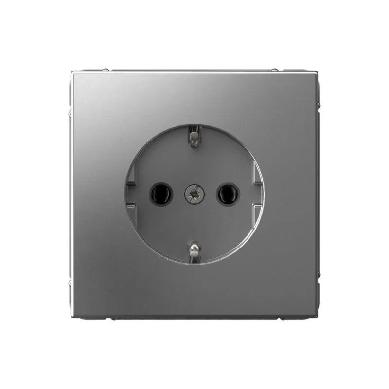 Розетка ArtGallery 16А с заземл. быстрозажим. клем. механизм сталь SE GAL000943S Systeme Electric