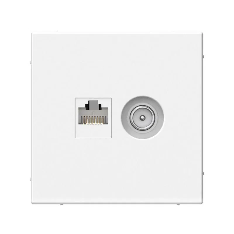 Розетка компьютерная + телевизионная 2-м СП ArtGallery RJ45 кат.5E + TV механизм лотос SE GAL001389 Systeme Electric