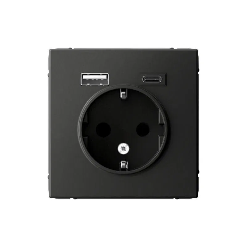 Розетка ArtGallery 16А с 2-мя заряд. устройствами USB A+C 5В/2.4А/3А 2х5В/1.5А механизм базальт SE GAL001432 Systeme Electric