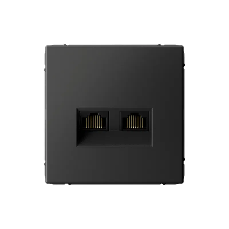 Розетка компьютерная 2-м ArtGallery RJ45 + RJ45 кат.5E механизм базальт SE GAL001485 Systeme Electric