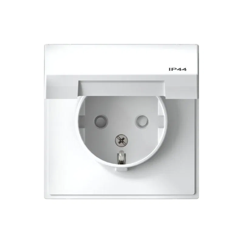 Розетка ArtGallery 16А IP44 с заземл. защ. шторки с крышкой механизм бел. SE GAL440146 Systeme Electric