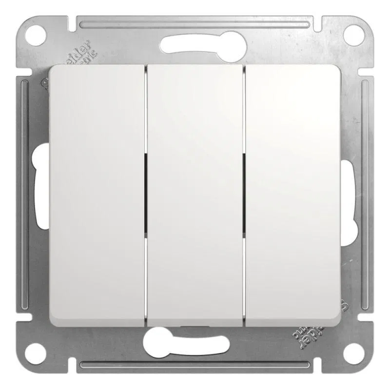 Выключатель 3-кл. СП Glossa 10А IP20 (сх. 1+1+1) 10AX механизм бел. SE GSL000131 Systeme Electric