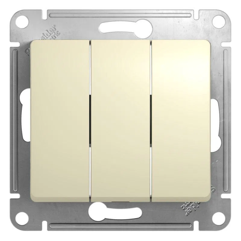 Выключатель 3-кл. СП Glossa 10А IP20 (сх. 1+1+1) 10AX механизм беж. SE GSL000231 Systeme Electric