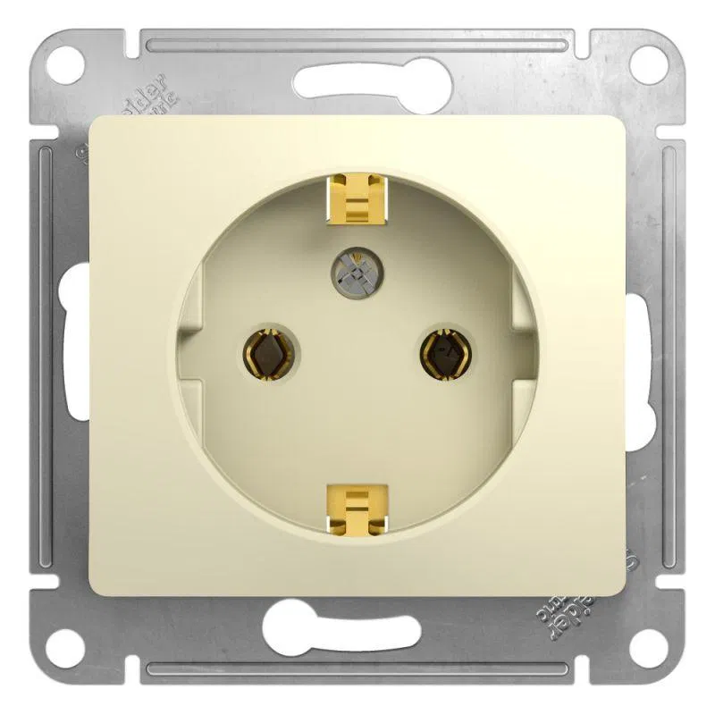 Розетка 1-м СП Glossa 16А IP20 с заземл. механизм беж. SE GSL000243 Systeme Electric