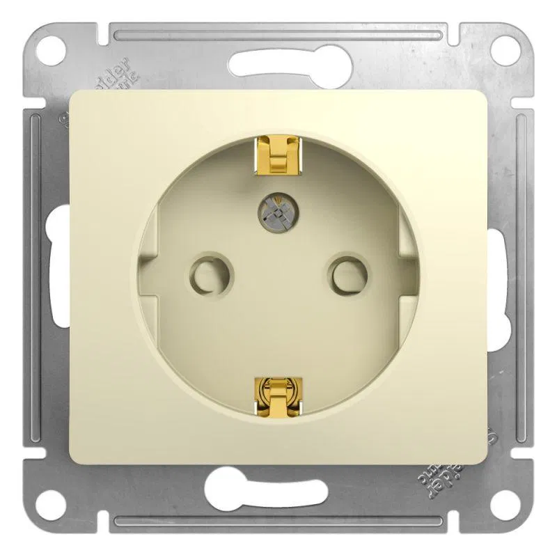 Розетка 1-м СП Glossa 16А IP20 с заземл. защ. шторки механизм беж. SE GSL000245 Systeme Electric