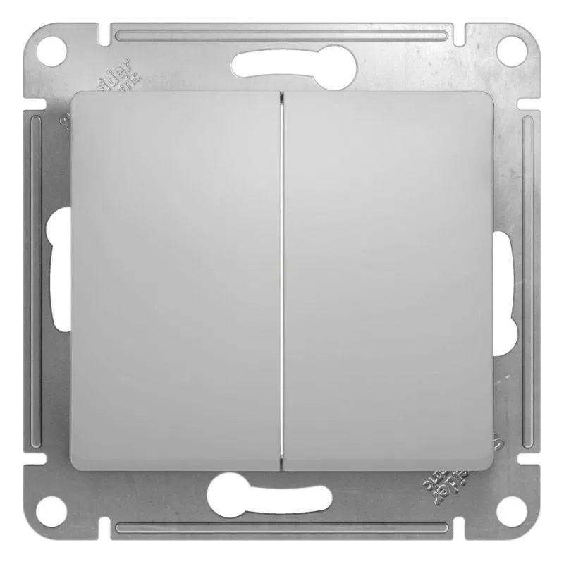 Переключатель проходной 2-кл. СП Glossa 10А IP20 (сх. 6/2) 10AX механизм алюм. SE GSL000365 Systeme Electric