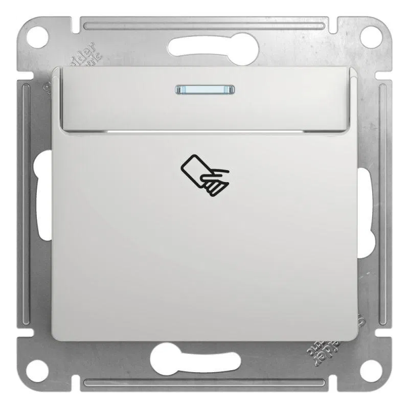 Выключатель карточный 1-кл. 1мод. СП Glossa 10А IP20 (сх. 6) механизм алюм. SE GSL000369 Systeme Electric